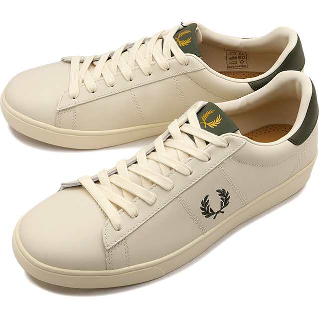 フレッドペリー FRED PERRY スニーカー スペンサーレザー [B4334-X37 FW24] SPENCER LEATHER メンズ 靴 シューズ ECRU/LAUREL-WREATH-GRE