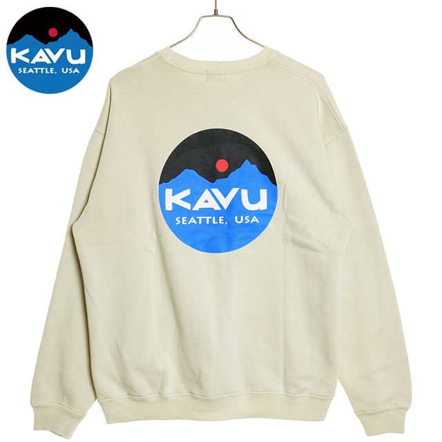 カブー KAVU マウンテンロゴスウェット [19823016 FW24] Mountain Logo Sweat メンズ トップス トレーナー クルーネック Ivory