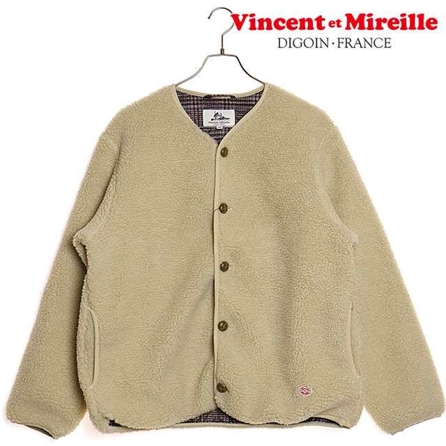 ヴァンソン エ ミレイユ VINCENT ET MIREILLE ボアカーディガン [VM242BL25030-23 FW24] BOA CARDIGAN メンズ アウター フリースジャケッ