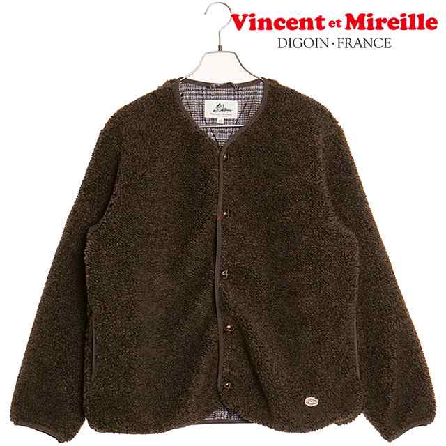 ヴァンソン エ ミレイユ VINCENT ET MIREILLE ボアカーディガン [VM242BL25030-91 FW24] BOA CARDIGAN メンズ アウター フリースジャケッ