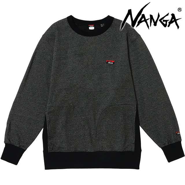 ナンガ NANGA エコハイブリッドミニボックスロゴエンブロイダリースウェットシャツ [NW2441-1F013-A FW24] M ECO HYBRID MINI BOX LOGO E