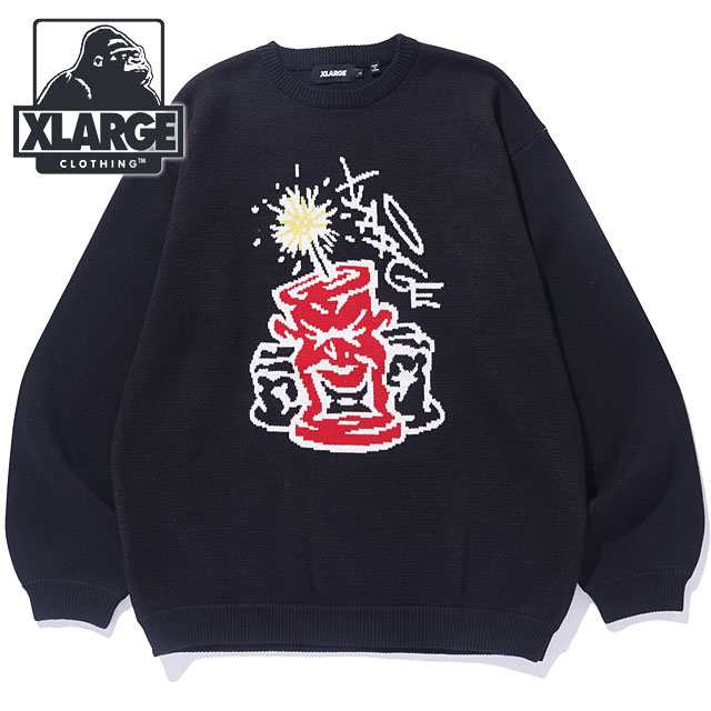 エクストララージ XLARGE フラットダイナマイト クルーネックニット [101243015004 FW24] FLAT DYNAMITE CREWNECK KNIT メンズ トップス