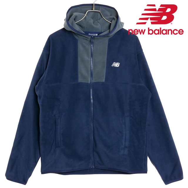 ニューバランス NEWBALANCE フリースフルジップフーディ [MJ43517-NNY FW24] メンズ トップス パーカー ボアフリース NBネイビー