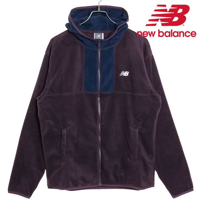 ニューバランス NEWBALANCE フリースフルジップフーディ [MJ43517-PLN FW24] メンズ トップス パーカー ボアフリース プラムブラウン