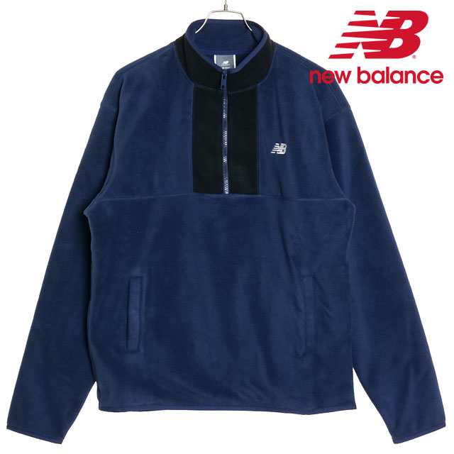 ニューバランス NEWBALANCE フリースクオータージップトップ [MT43518-NNY FW24] メンズ トップス ハーフジップ プルオーバー ボアフリー