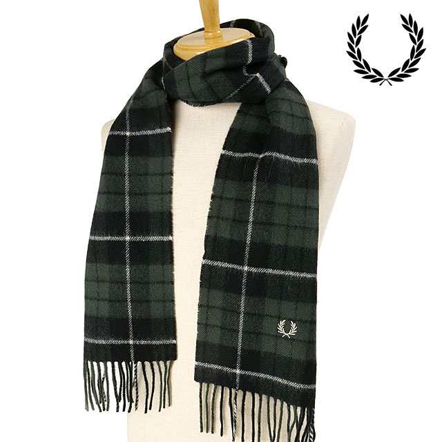 フレッドペリー FRED PERRY ラムズウールタータンスカーフ [C8137-102 FW24] LAMBSWOOL TARTAN SCARF メンズ・レディース 小物 アクセサ