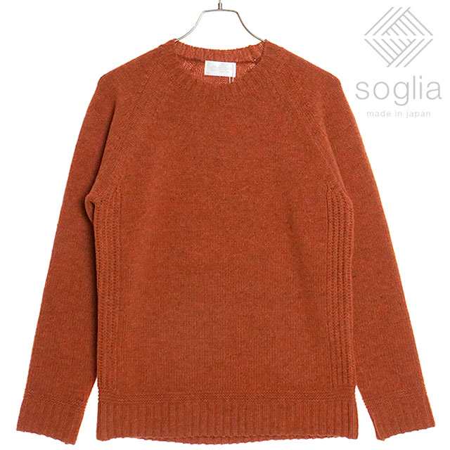 ソリア Soglia ランドノア セーター [ FW24] LANDNOAH Sweater メンズ・レディース トップス クルーネック ニット 日本製 Orange