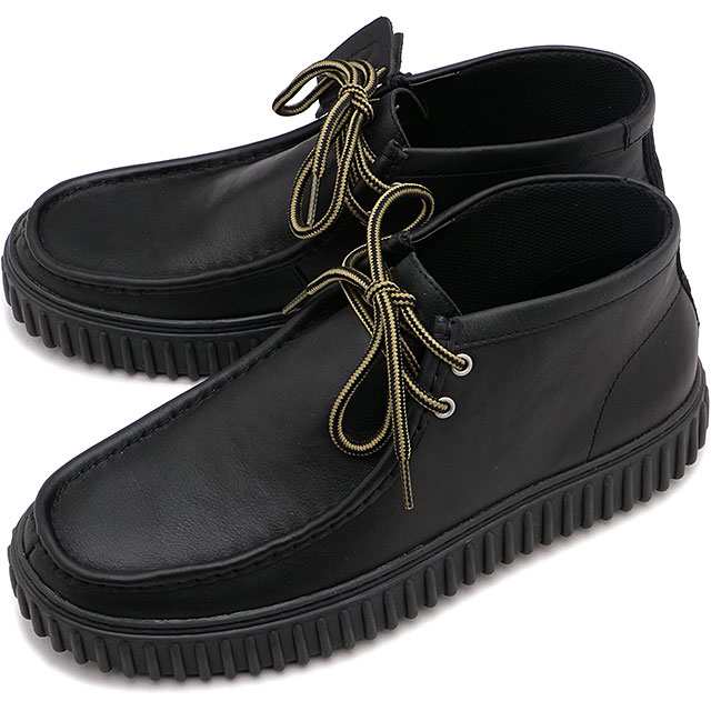 クラークス Clarks トールヒル ハイ [26178264 FW24] M Torhill Hi メンズ 靴 男性用 レザー モカシンシューズ 厚底 Black-Leather