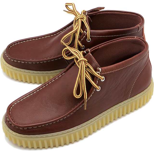 クラークス Clarks トールヒル ハイ [26178267 FW24] M Torhill Hi メンズ 靴 男性用 レザー モカシンシューズ 厚底 Brown-Leather