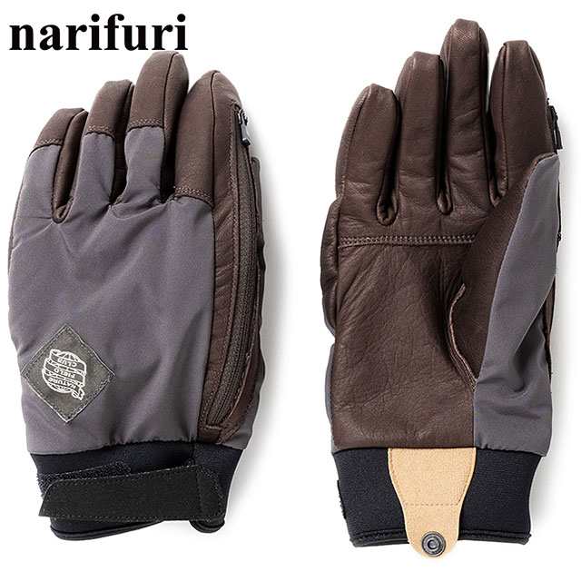 コラボ ナリフリ narifuri × SoH NFC レザーコンビグローブ [NFSO-05 FW24] メンズ・レディース 手袋 日本製 自転車 バイク アウトドア