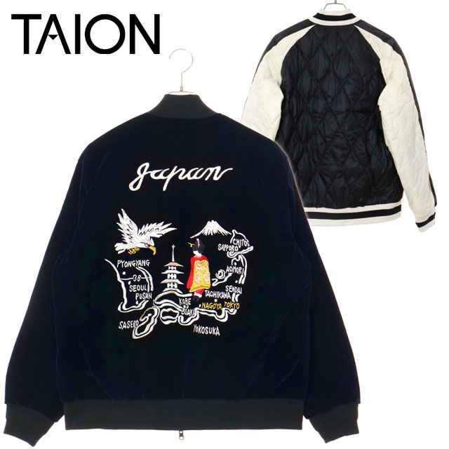タイオン TAION リバーシブル“SKAJAN”ダウンジャケット [TAION-JK04JS] U REVERSIBLE “SKAJAN” DOWN JACKET メンズ アウター インナーダウン スカジャン 2WAY JAPAN SPECIAL D.NVY/BK 正規取扱店
