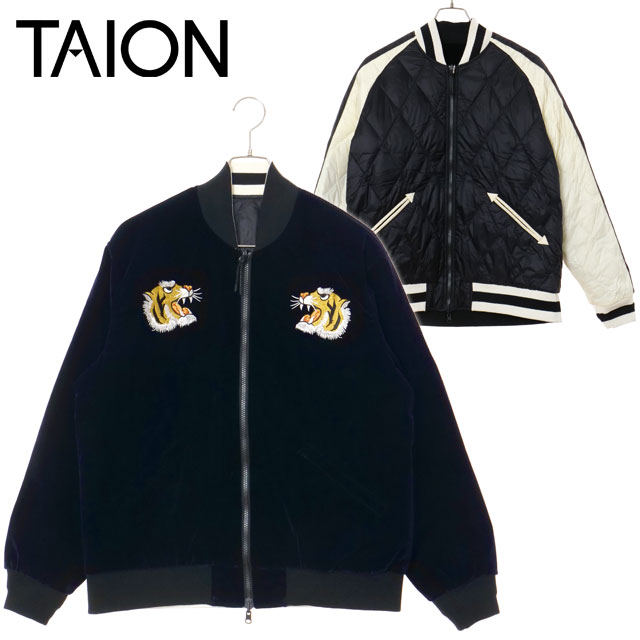 タイオン TAION リバーシブル“SKAJAN”ダウンジャケット [TAION-JK04JS] U REVERSIBLE “SKAJAN” DOWN JACKET メンズ アウター インナーダウン スカジャン 2WAY JAPAN SPECIAL D.NVY/BK 正規取扱店