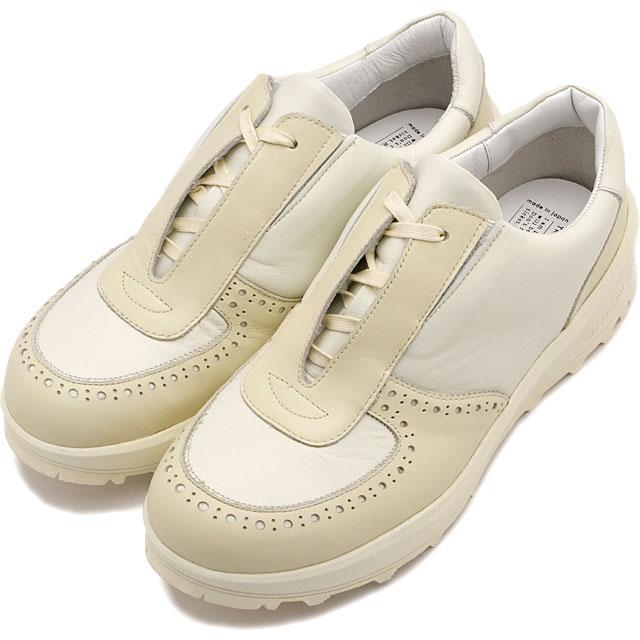ショセ トラベルシューズ TRAVEL SHOES by chausser トラベル シューズ バイ ショセ アクティブ レザースニーカー [TRA-024 SS25] Active Leather sneakers レディース 靴 日本製 生活防水 ビブラムソール クリーム/ホワイト CRM/WHC 正規取扱店