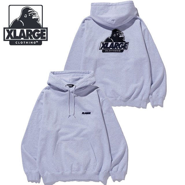 エクストララージ XLARGE フーデッドスウェットシャツ [101254012010 FW25] OLD OG HOODED SWEATSHIRT メンズ トップス プルオーバー パーカー アッシュ グレー 正規取扱店