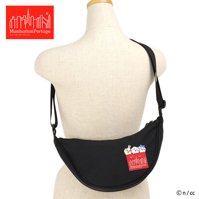 マンハッタンポーテージ Manhattan Portage ちいかわ ショルダーバッグ [MP2403CKW26 FW26] BRONCK CRESCENT BAG 500D CORDURA CKW26 メンズ・レディース 二分の一お月さま ミニ ミニ肩先 小さめ コーデュラナイロン 黒いこと Black 定まり取りまわし店