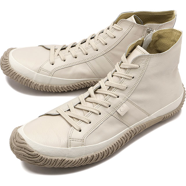 スピングル SPINGLE スニーカー ハイカット [SP443-03] SP-443 メンズ・レディース 日本製 カンガルーレザー サイドジップ MOVE スピングルムーブ Ivory アイボリー