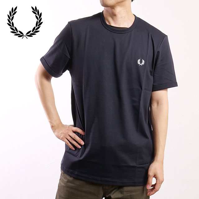 フレッドペリー FRED PERRY リンガーTシャツ [M3519-608] RINGER T-SHIRT メンズ トップス 半袖 コットンジャージー NAVY 【メール便可】の通販は
