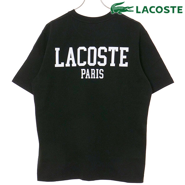 ラコステ LACOSTE バックプリントベーシックTシャツ [TH4705-99-031 SS25] BACK PRINT BASIC T-SHIRT メンズ トップス 半袖Tee BLACK 【メール便可】 正規取扱店