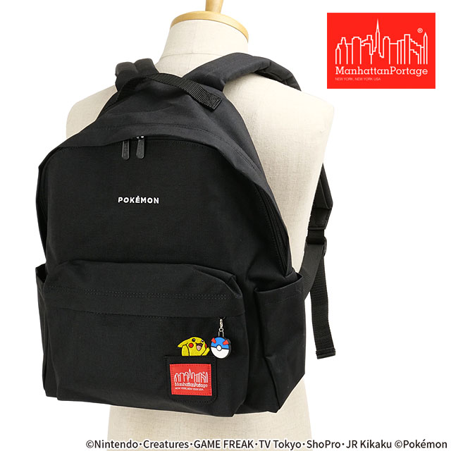 マンハッタンポーテージ Manhattan Portage リュック バックパック ポケモン [MP1210-3PKMN25 SS26] BIG APPLE BACKPACK (MD) VER 3 メンズ・レディース ポケットモンスター リュックサック デイパック ブラック 正規取扱店