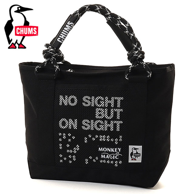 チャムス CHUMS 26モンキーマジック メッシュポケットジップトートバッグ [CH60-4076 SS26] 9L 26 Monkey Magic Mesh Pocket Zip Tote Bag メンズ・レディース ユニセックス 鞄 肩掛け ブラック Black 正規取扱店_1