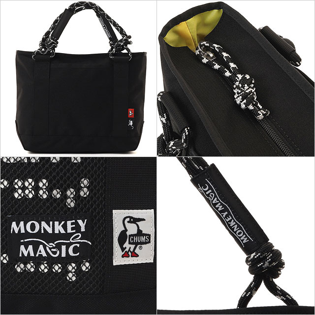 チャムス CHUMS 26モンキーマジック メッシュポケットジップトートバッグ [CH60-4076 SS26] 9L 26 Monkey Magic Mesh Pocket Zip Tote Bag メンズ・レディース ユニセックス 鞄 肩掛け ブラック Black 正規取扱店_2