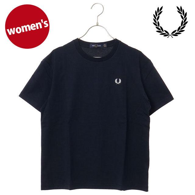 フレッドペリー FRED PERRY レディース クルーネックTシャツ [G1142-311 SS26] CREW NECK T-SHIRT トップス 半袖 ネイビー NAVY 【メール便可】 正規取扱店_1