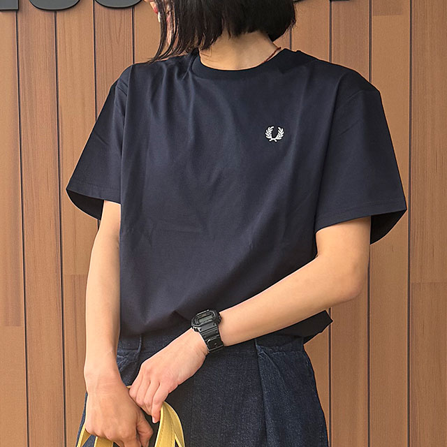 フレッドペリー FRED PERRY レディース クルーネックTシャツ [G1142-311 SS26] CREW NECK T-SHIRT トップス 半袖 ネイビー NAVY 【メール便可】 正規取扱店_5
