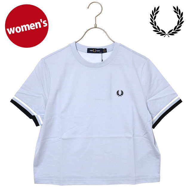 フレッドペリー FRED PERRY レディース ボールドティップドTシャツ [G2179-28A SS26Q2] BOLD TIPPED T-SHIRT トップス 半袖 ショート丈 ブルー DUSKY-BLUE 【メール便可】 正規取扱店_1