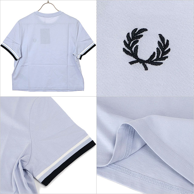 フレッドペリー FRED PERRY レディース ボールドティップドTシャツ [G2179-28A SS26Q2] BOLD TIPPED T-SHIRT トップス 半袖 ショート丈 ブルー DUSKY-BLUE 【メール便可】 正規取扱店_2