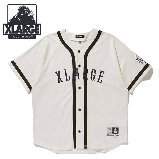 エクストララージ XLARGE メンズ ベースボール ジャージー [101262013006 SU26] BASEBALL JERSEY トップス 半袖 カジュアルシャツ 白 OFF-WHITE  正規取扱店