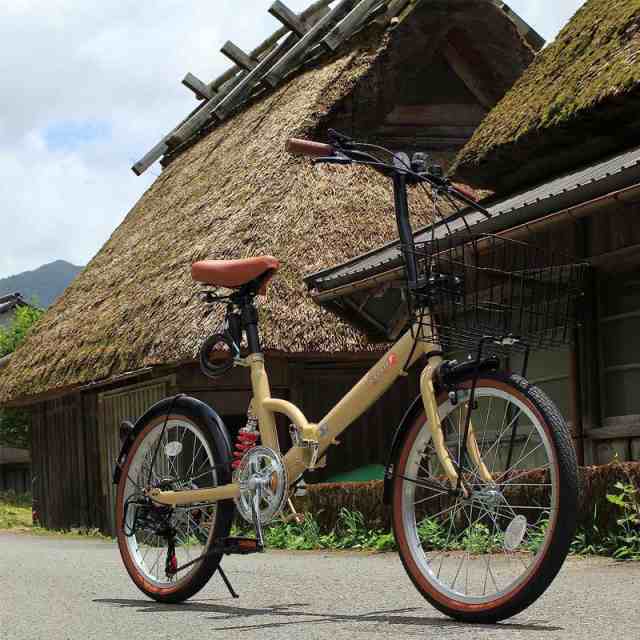 折りたたみ自転車 自転車 マットカラー 20インチ シマノ6段変速 カギ付