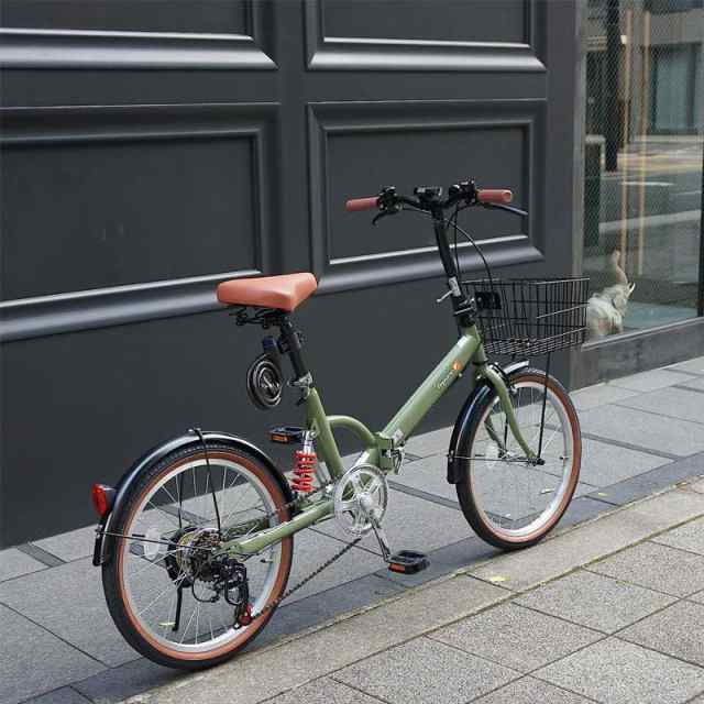 折りたたみ自転車 自転車 マットカラー 20インチ シマノ6段変速 カギ付