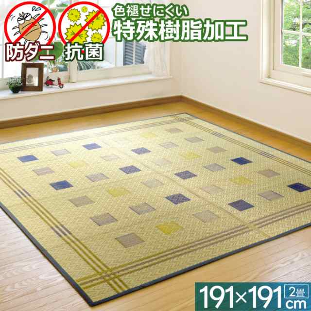い草 ラグ ござ  本間幅2畳  MUTUKI  191×191 防ダニ 防カビ 抗菌 クール ボリューム ふんわり ウレタン入り 天然素材 自然素材 暑さ対策 新生活 アイコン 夏用 夏 ボリューミー