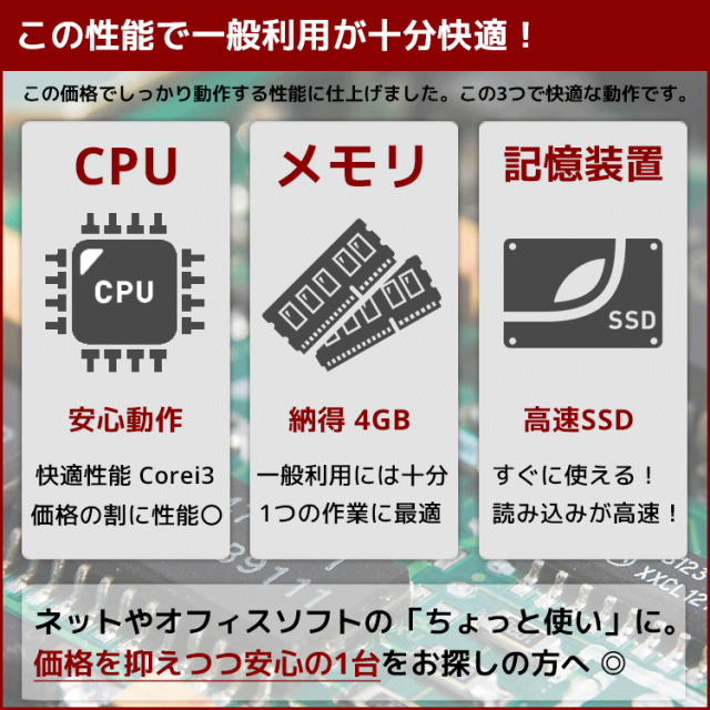 ノートパソコン 中古 SSD 今だけ容量2倍! 店長おまかせ爆速SSDノート ...