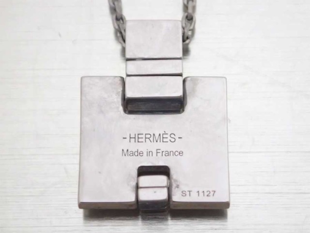 HERMES エルメス アイリーン ネックレス シルバー/ブラック 14069 ユニ