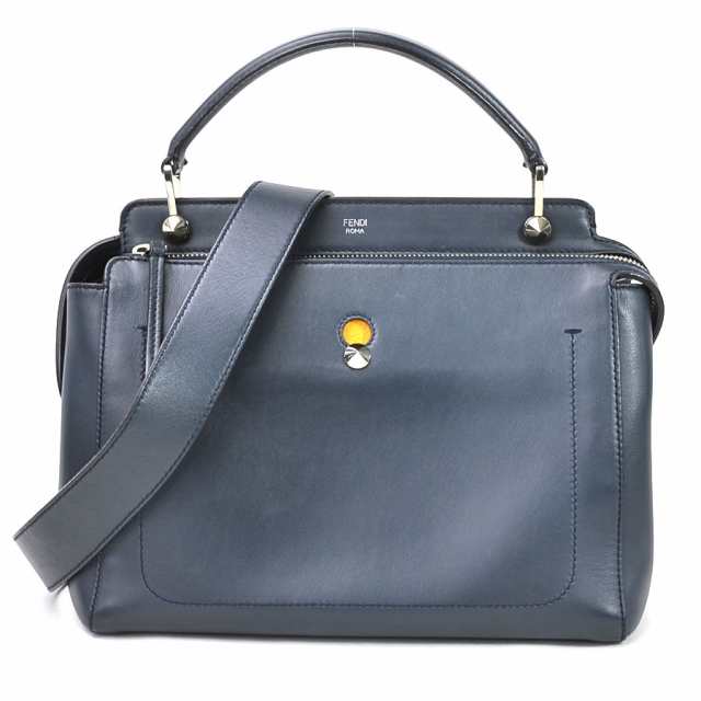 FENDI フェンディ ドットコム ハンドバッグ ショルダーバッグ ネイビー 14066 レディース【中古】 e55236aの通販は 46,080円