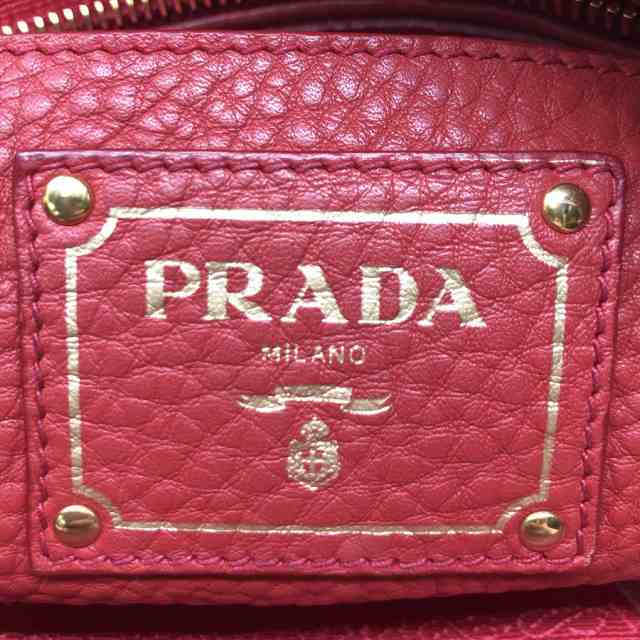 35cmx奥行プラダ PRADA ハンドバッグ ショルダーバッグ レザー レッド