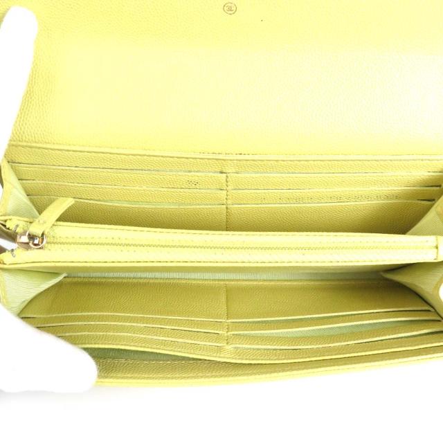 CHANEL シャネル ココマーク 長財布 ライトイエロー 14063 レディース【中古】 r9578aの通販は