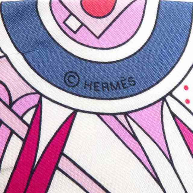 HERMES エルメス ツイリー スカーフ ピンク系×ホワイト 14061 ...
