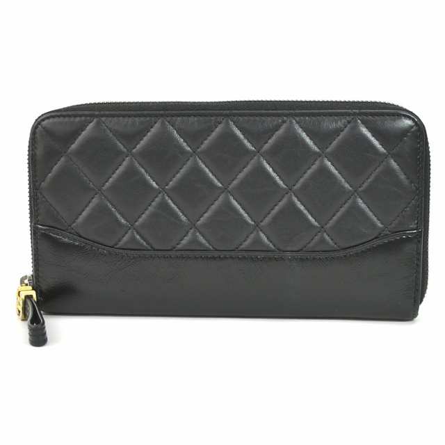 CHANEL シャネル A84388 ラウンドファスナー長財布 ブラック 14054