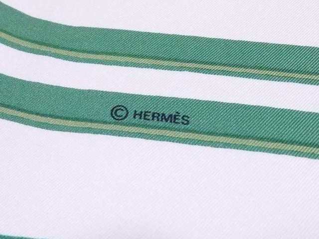 HERMES エルメス BRIDES de GALA カレ90 スカーフ グリーンｘホワイト