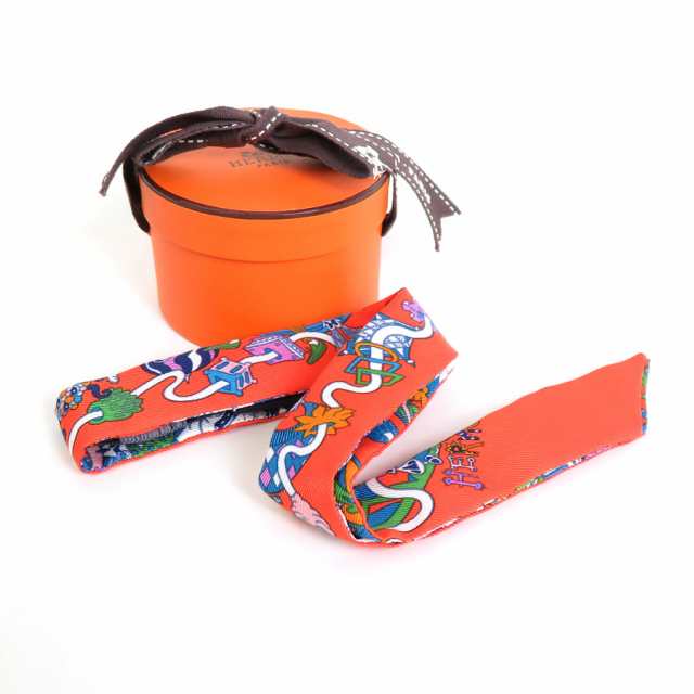 HERMES エルメス ツイリードール スカーフ オレンジ/マルチカラー 14062 レディース【中古】 e55942f