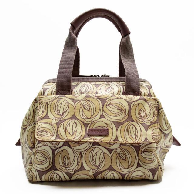 Furla フルラ ハンドバッグ パープル系×ベージュ系 14064 レディース【中古】 t18908a 5,800円
