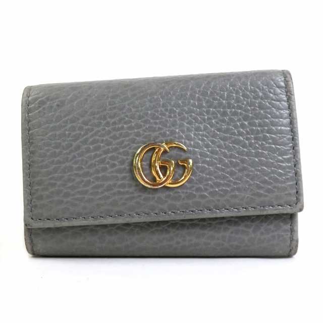 GUCCI グッチ GGマーモント 456118 キーケース グレー/ゴールド 14055 ユニセックス【中古】 e56067f