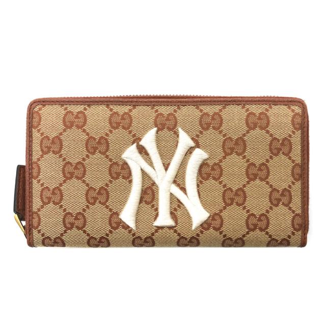 GUCCI グッチ GGキャンバス 547791 ラウンドファスナー長財布 ブラウン  
