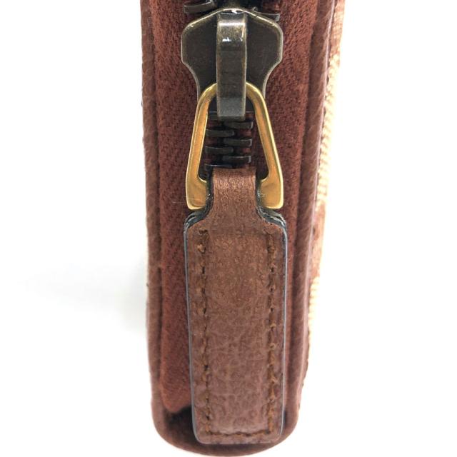 GUCCI グッチ GGキャンバス 547791 ラウンドファスナー長財布 ブラウン 