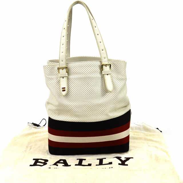 BALLY バリー ハンドバッグ アイボリー×ブラウン×レッド  ユニ