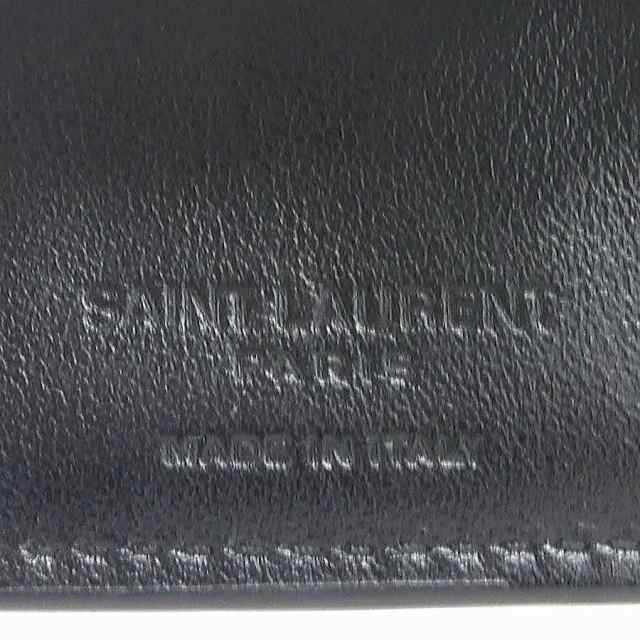 サンローラン SAINT LAURENT 三つ折り財布 レザー ブラック ユニセックス 送料無料 h29557k