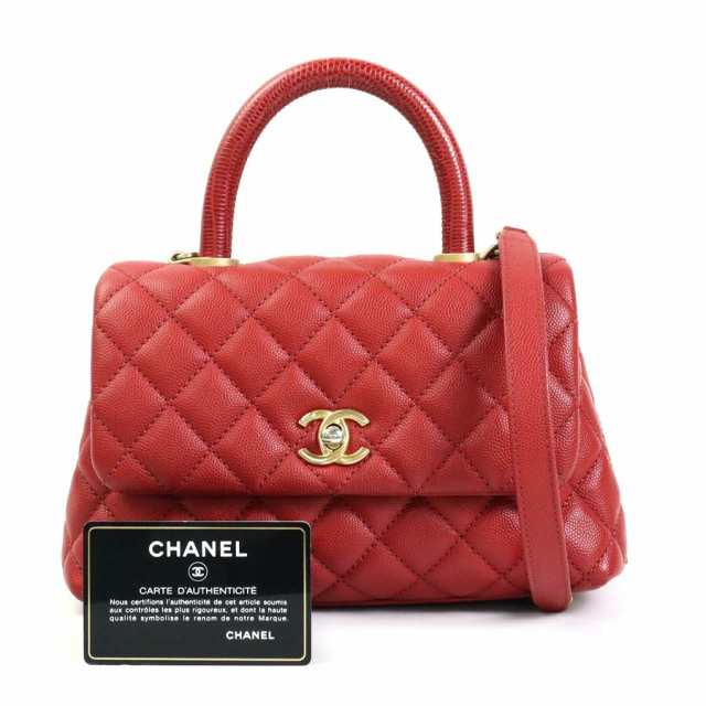 シャネル CHANEL ハンドバッグ ショルダーバッグ ココハンドル XS キャビアスキンレザー レッド レディース A92990 送料無料 99614a