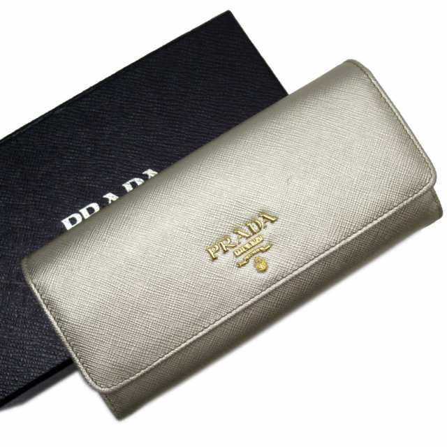 PRADA プラダ 1MH132 二つ折り長財布 ゴールド ユニセックス【中古